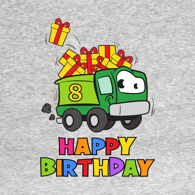 8th Birthday Party 8 Year Old Eight Years by KidsBirthdayPartyShirts